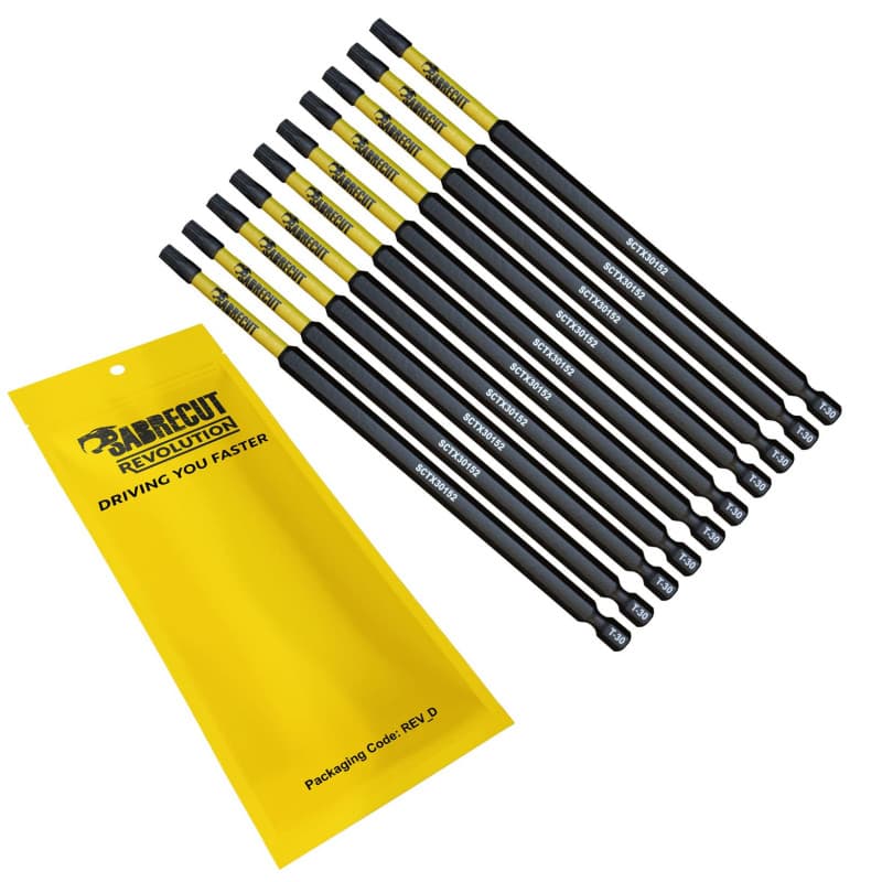 Jeu d'embouts de tournevis SabreCut T30 - 10 pièces 152 mm pour percussion
