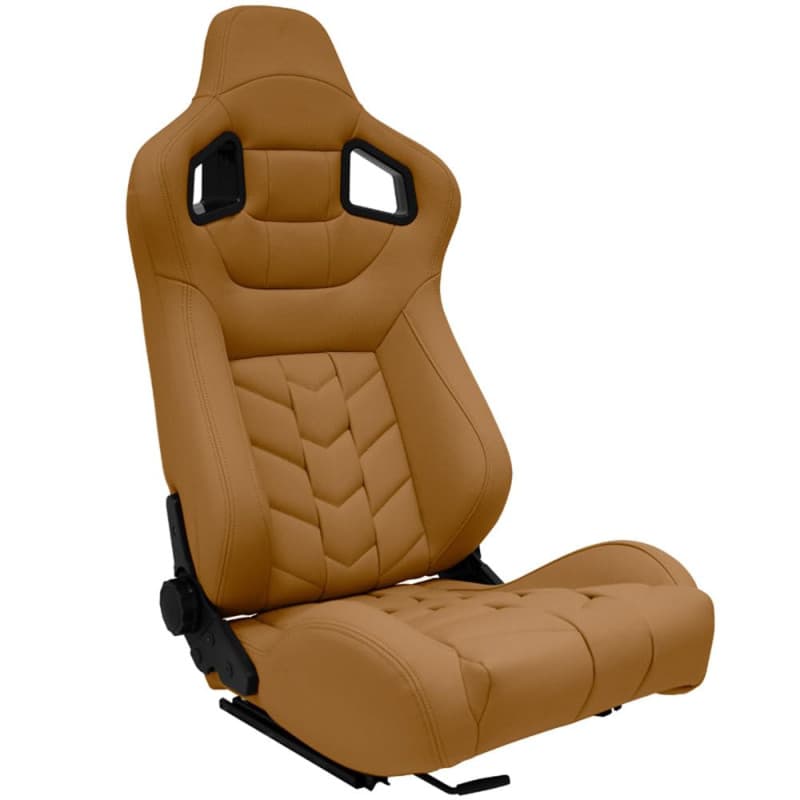 Siège Baquet Sport AutoStyle GK en Simili Cuir Beige avec Dossier Réglable