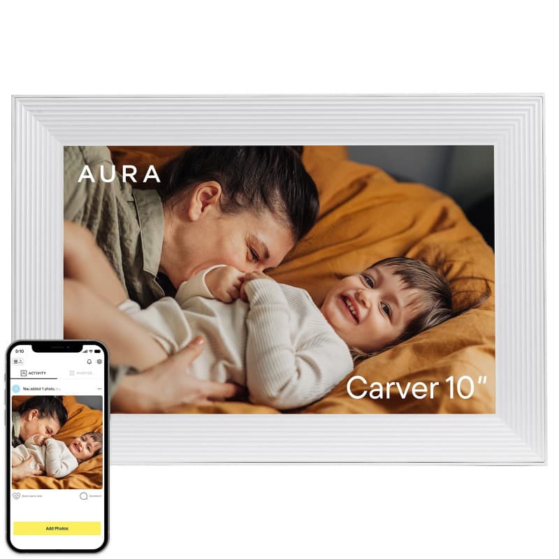 Cadre Photo Numérique AURA Carver 10,1 Pouces WiFi - Sea Salt