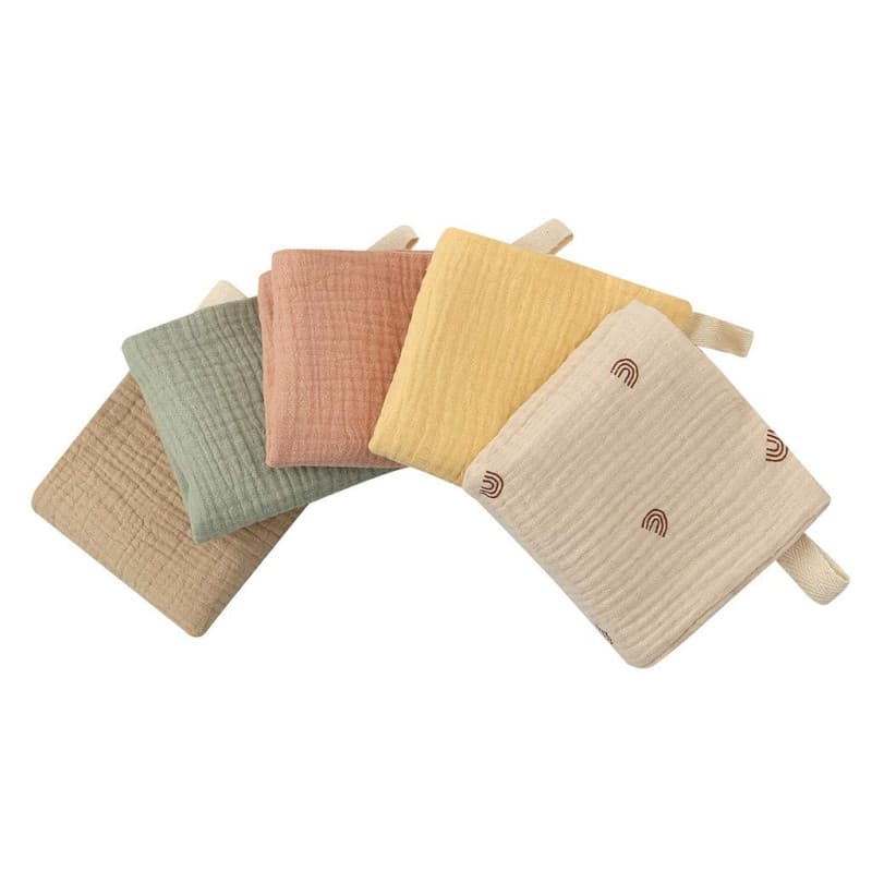 Chyuan Lot de 5 Bavoirs en Mousseline 100% Coton pour Bébé