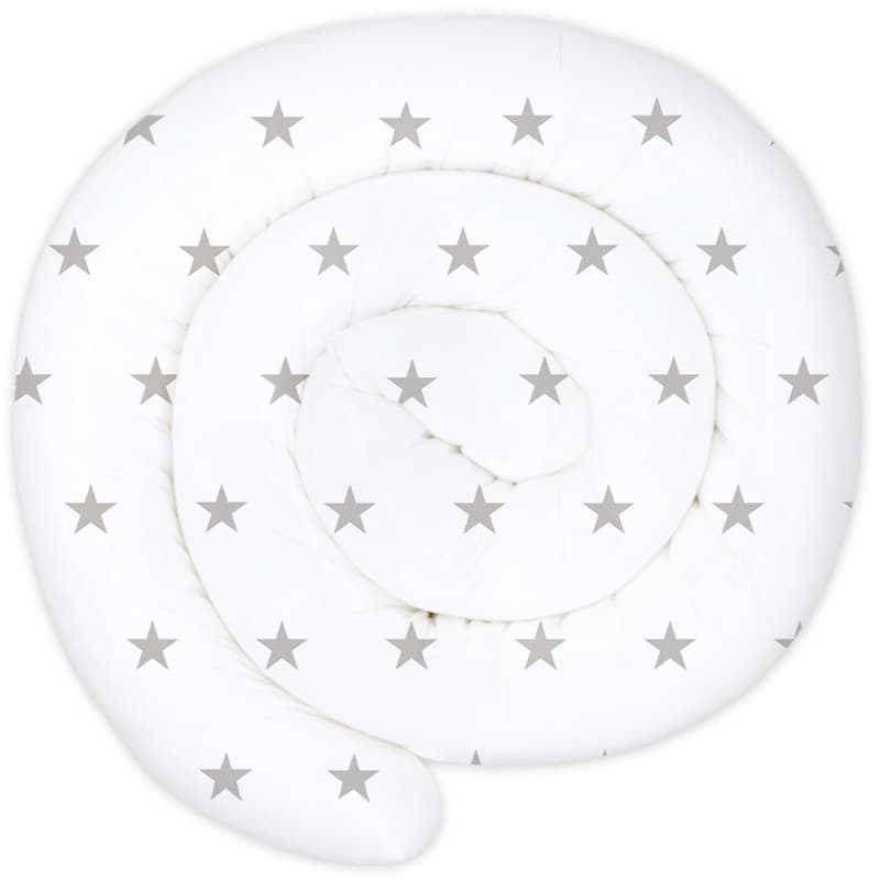 Coussin Serpentin XXL Totsy Baby - Protection de Lit Étoiles Grises