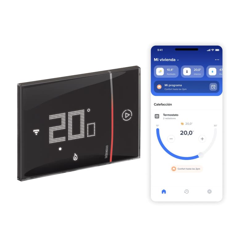 Thermostat Connecté Bticino Smarther2 avec Netatmo - Noir
