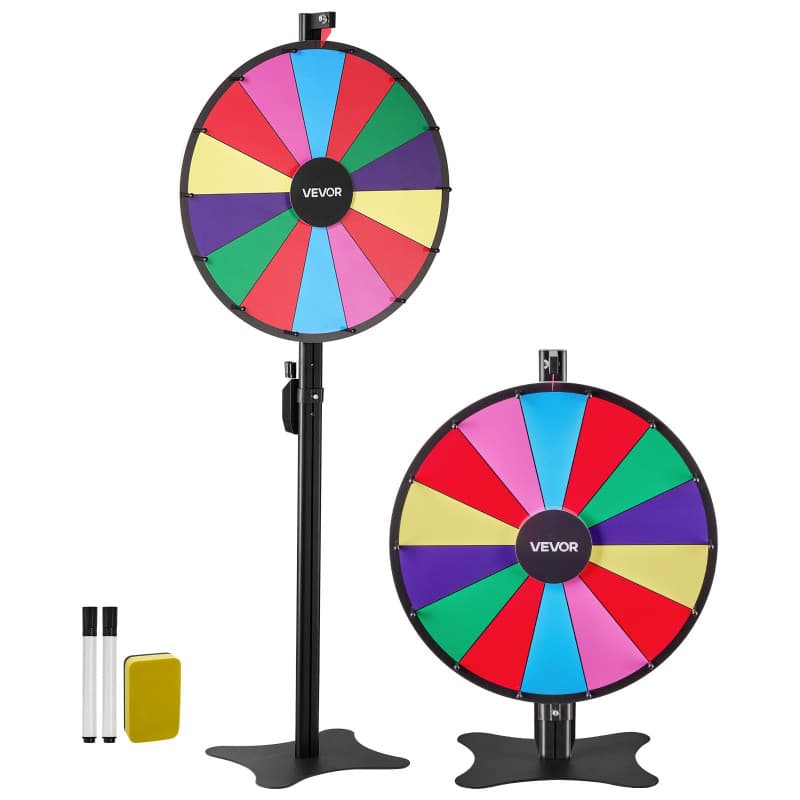 Roue de Loterie VEVOR 610 mm avec Support Réglable et Marqueurs Effaçables
