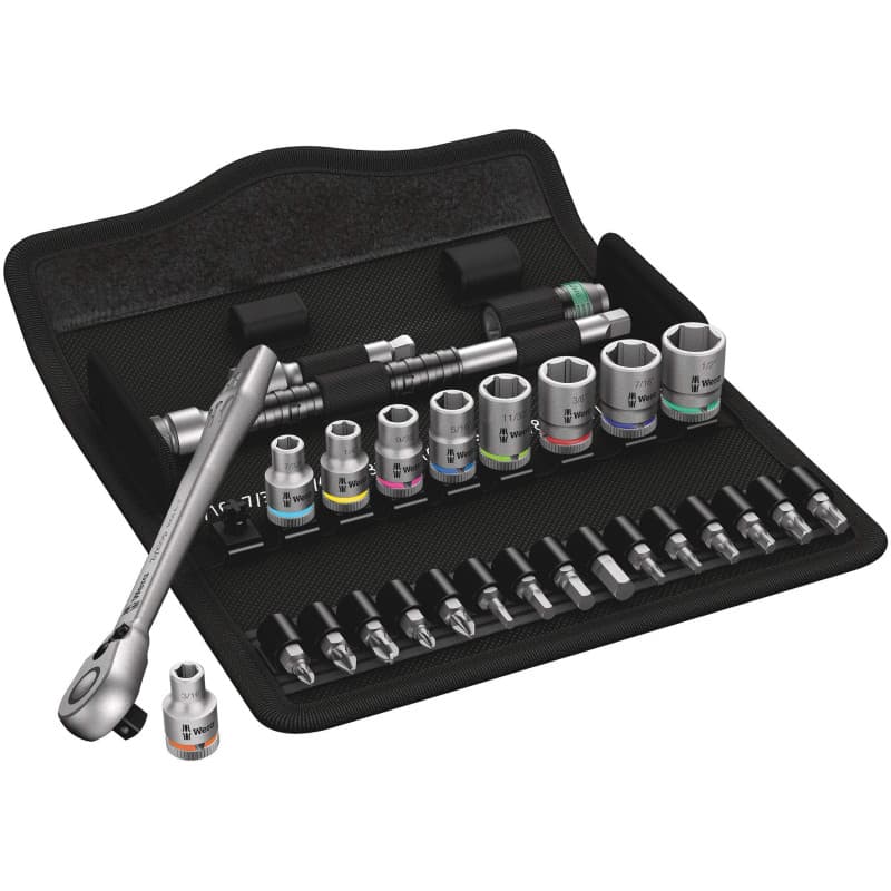 Jeu de Clés à Cliquet Wera Zyklop Metal 28 Pièces avec Levier d'Inversion
