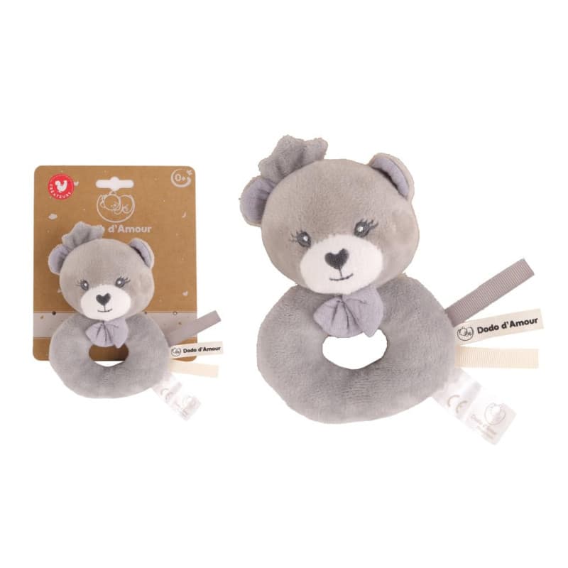 Hochet Ours Dodo d'Amour en Polaire - Doux et Rassurant pour Bébé