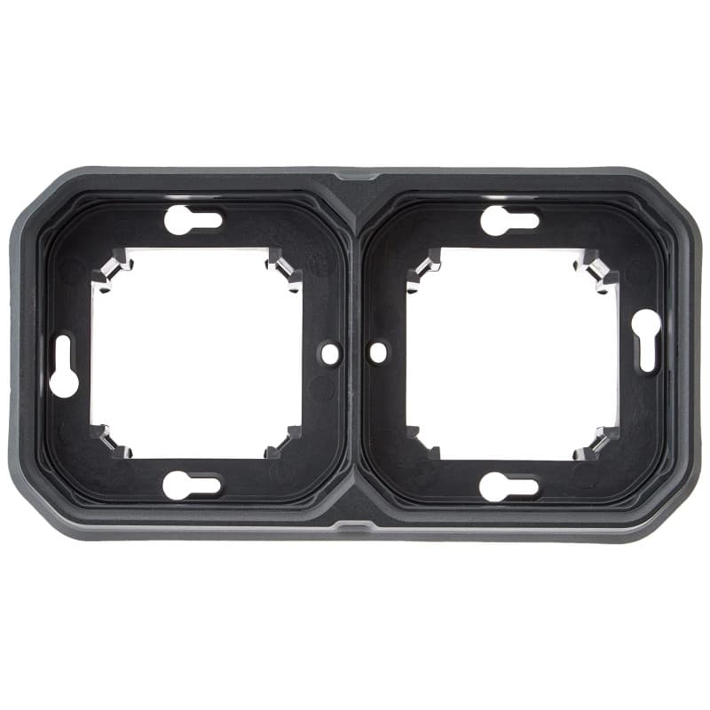Support Plaque Étanche 2 Postes Plexo Legrand - Montage Horizontal ou Vertical - Anthracite
