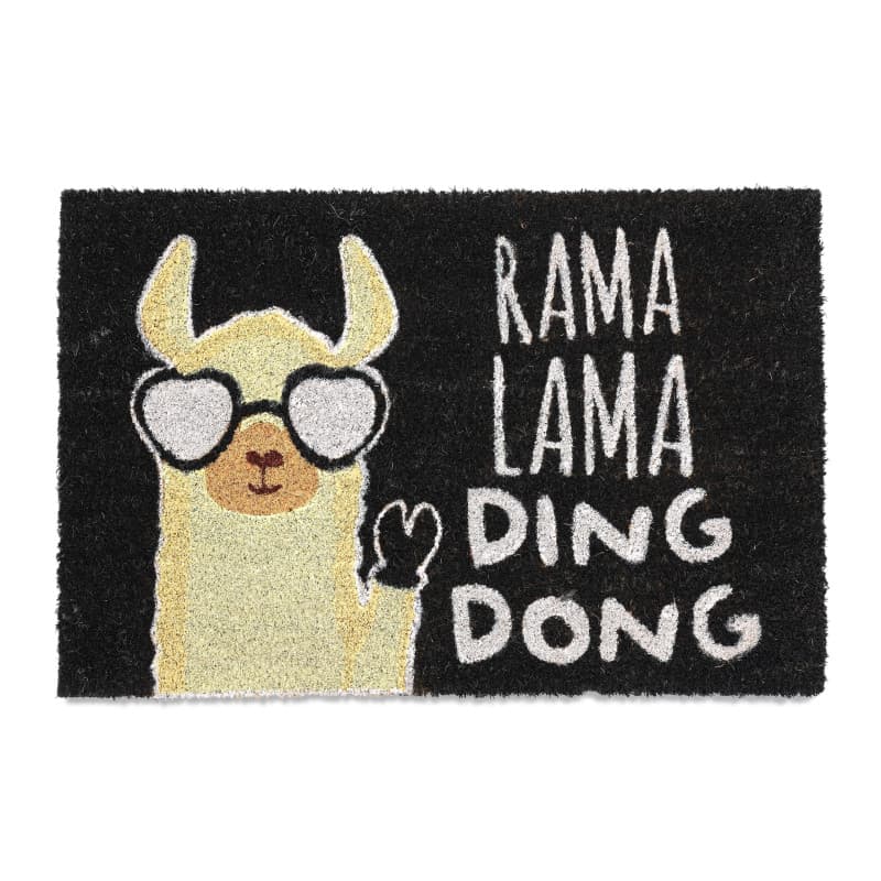 Paillasson Lama Relaxdays en Fibres de Coco - Tapis Antidérapant Multicolore 60x40cm