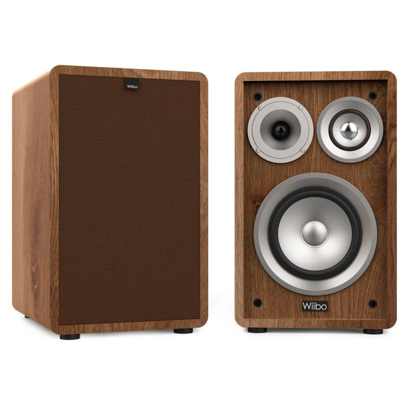 Enceintes HiFi Wiibo Vintage 6 en Noyer - Son Surround 100W