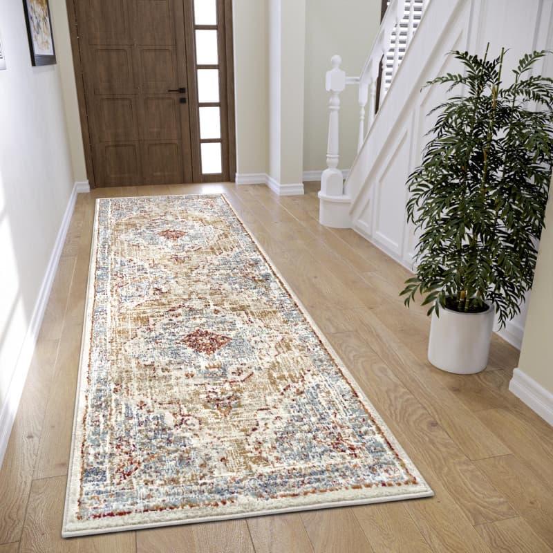Tapis Oriental Vintage Hanse Home Strozzi - 80 x 240 cm - Beige et Bleu