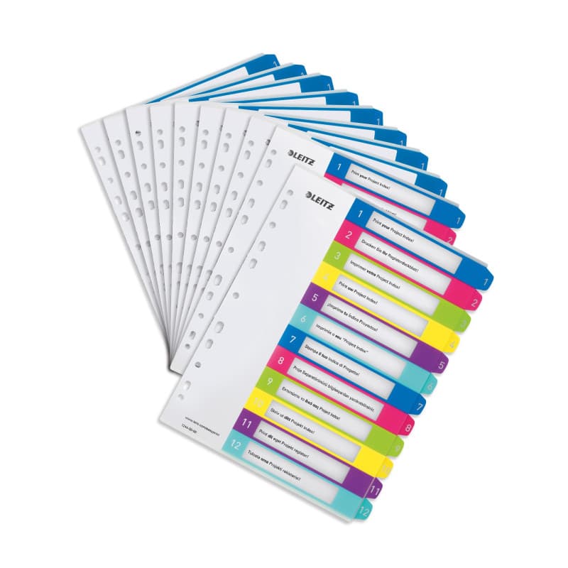 Lot de 10 Intercalaires Imprimables A4 Leitz WOW - Multicolores