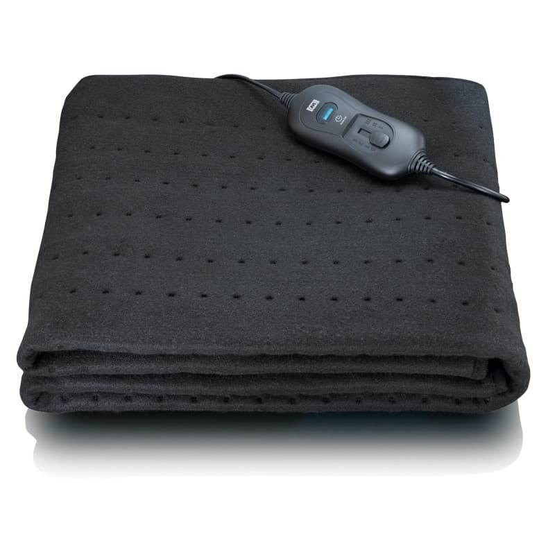 Couverture Chauffante Électrique Melissa - Lavable, 3 Températures, 80x150 cm, Noir
