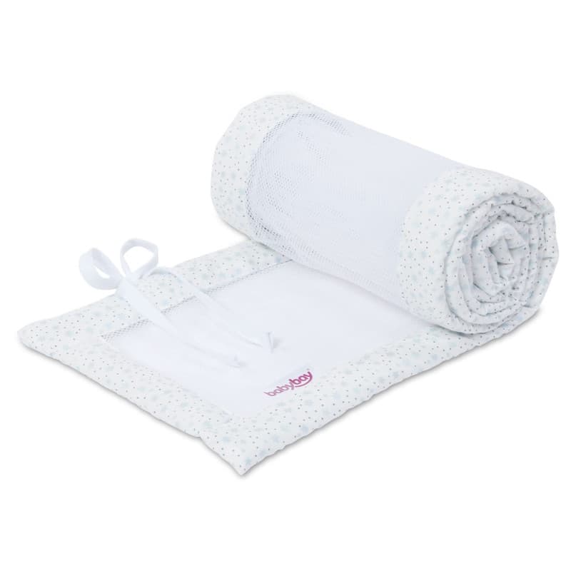 Tour de lit en maille Boxspring XXL - Blanc étoiles scintillantes