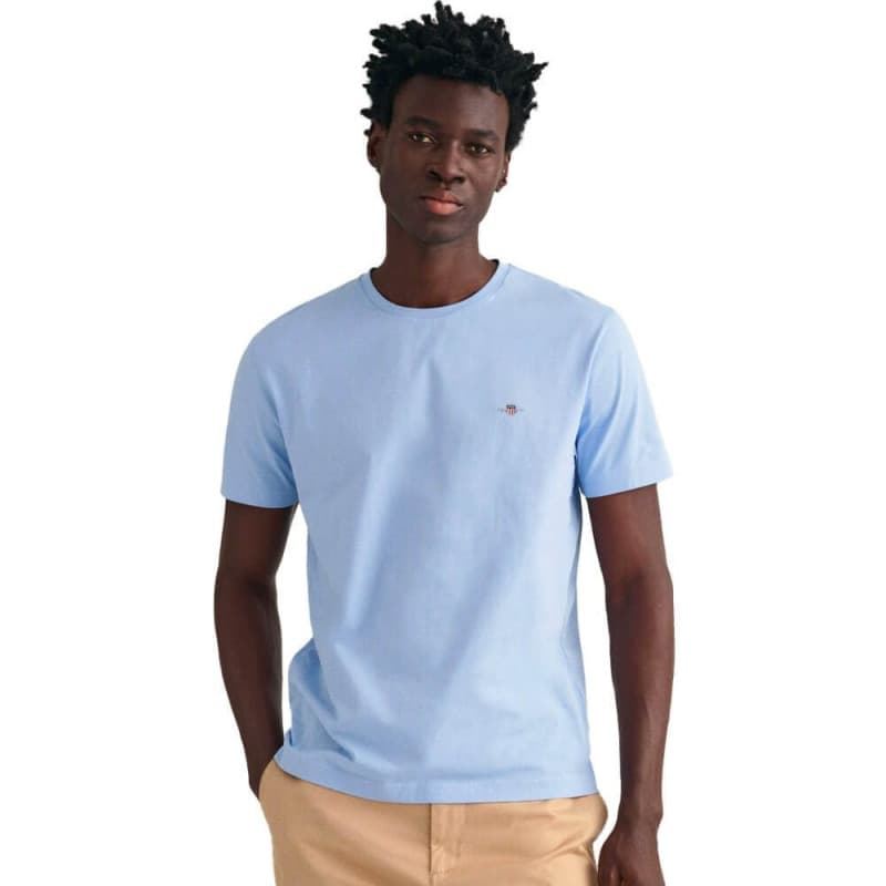 Chemise GANT à Manches Courtes Shield Capri Blue pour Homme - Taille XXL