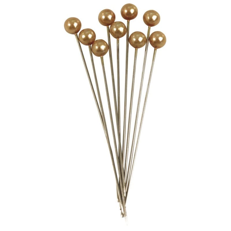 Épingles à Tête de Perle Dorées Rayher - 70mm, Boîte de 25