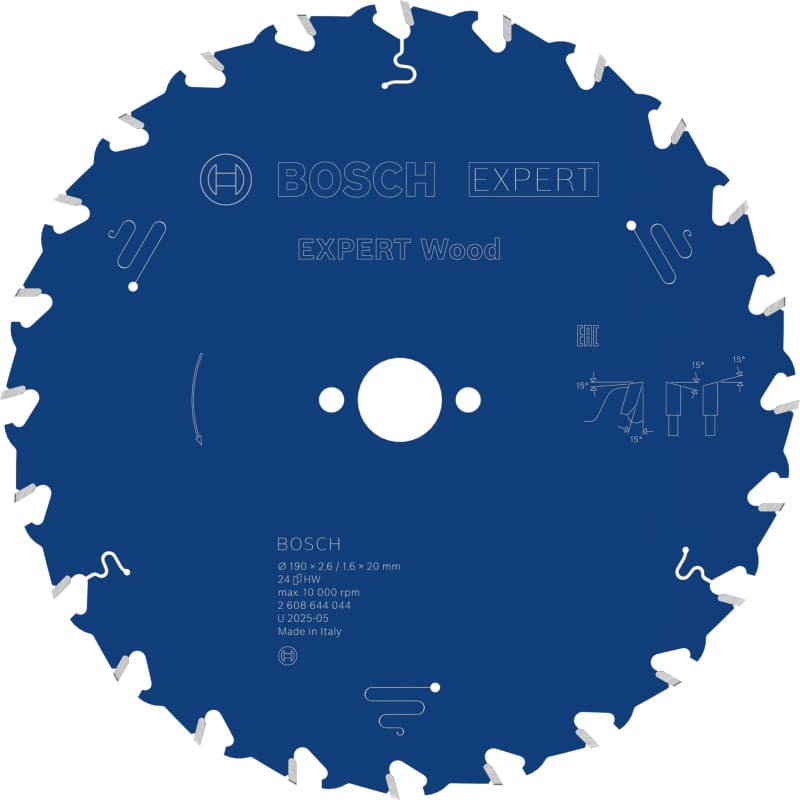 Lame de Scie Circulaire Bosch EXPERT Wood 190 mm pour Bois et Composite