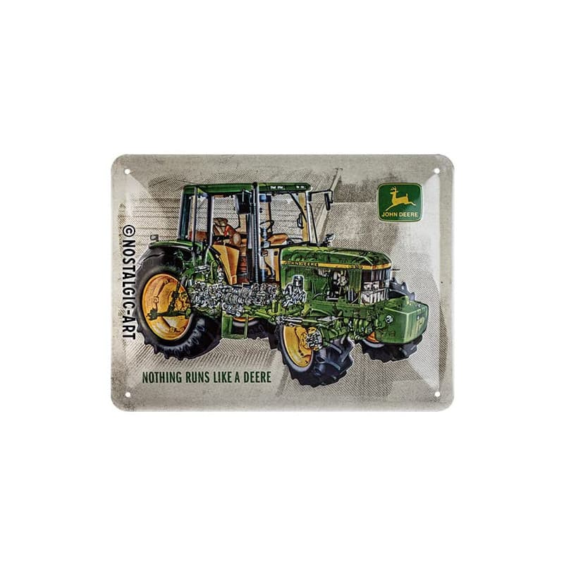 Plaque Vintage John Deere - Décoration Murale en Métal pour Fans de Tracteurs