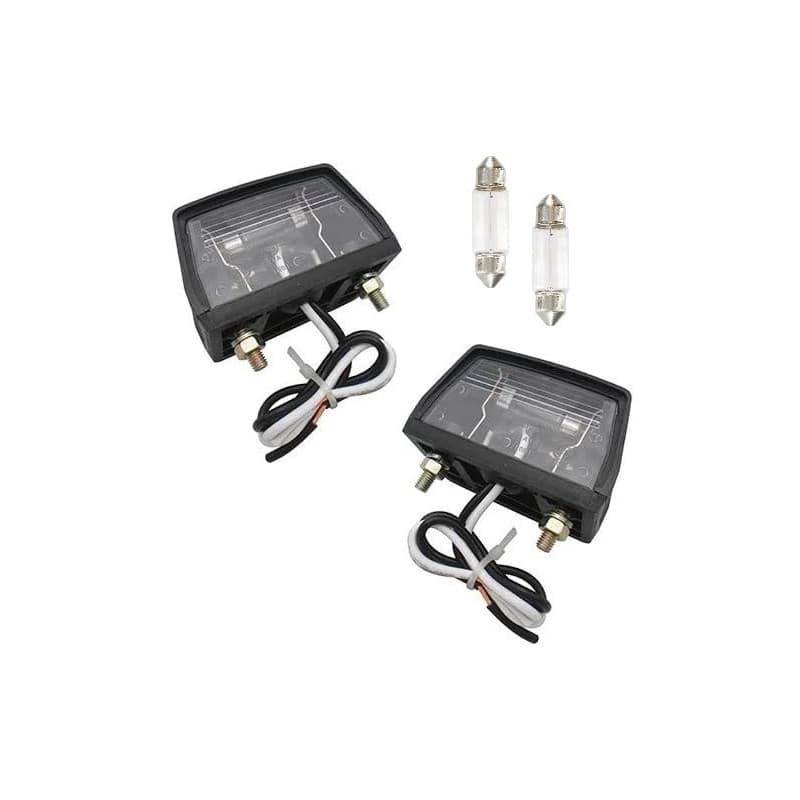 Éclaireur de Plaque Immatriculation Rebadis pour Remorque - Lot de 2 avec Ampoules