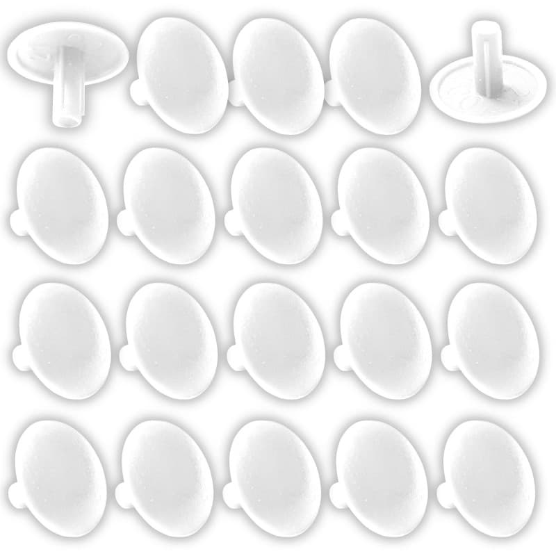 20 Cache Vis Plastique Universel Blanc - Protection Vis Cruciforme