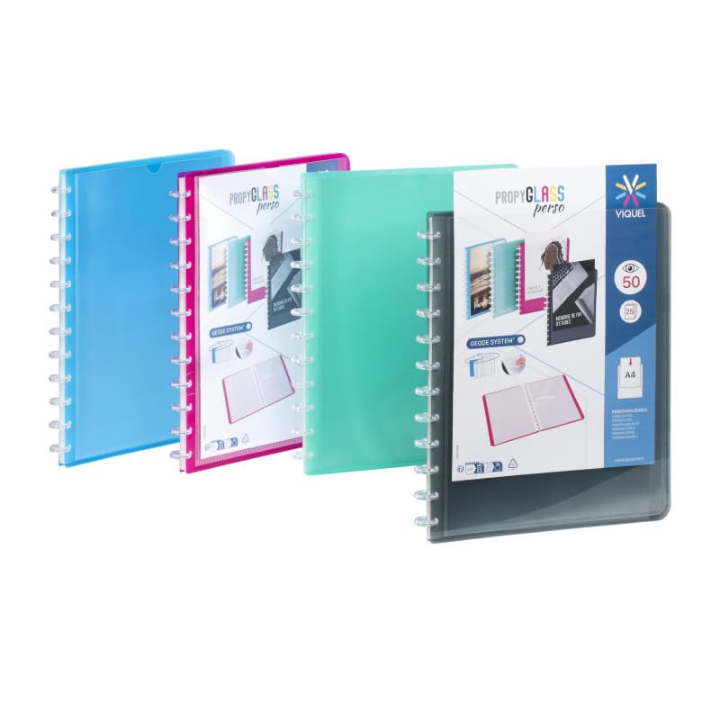 Lot de 10 Porte-Vues A4 Personnalisables Viquel - Assortiment de Couleurs