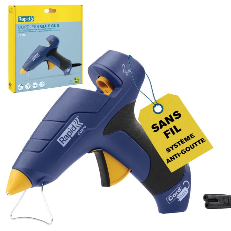 Pistolet à Colle Chaude Sans Fil Rapid CG270 - Idéal pour Bricolage et Artisanat