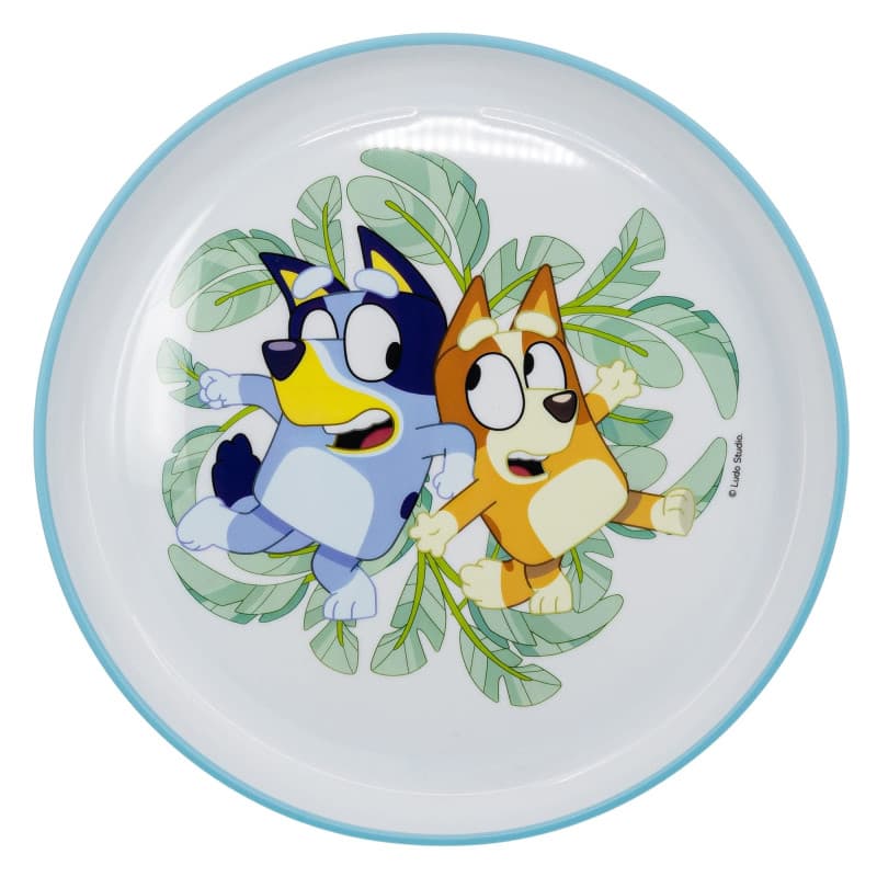 Assiette Antidérapante Bicolore Bleu pour Enfants - Sans BPA