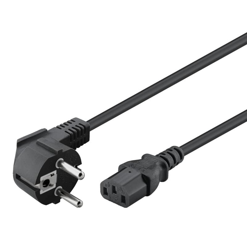 Câble d'Alimentation Goobay 5m avec Fiche Coudée pour Appareils Froids - Noir