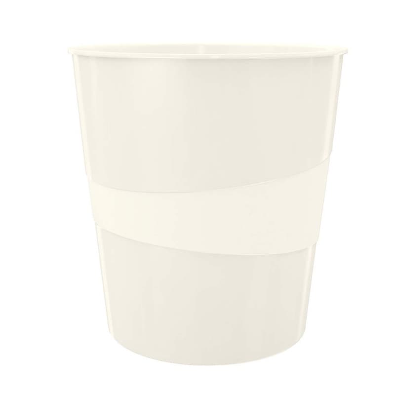 Corbeille à Papier Leitz WOW 15L - Lot de 6 en Blanc Nacré