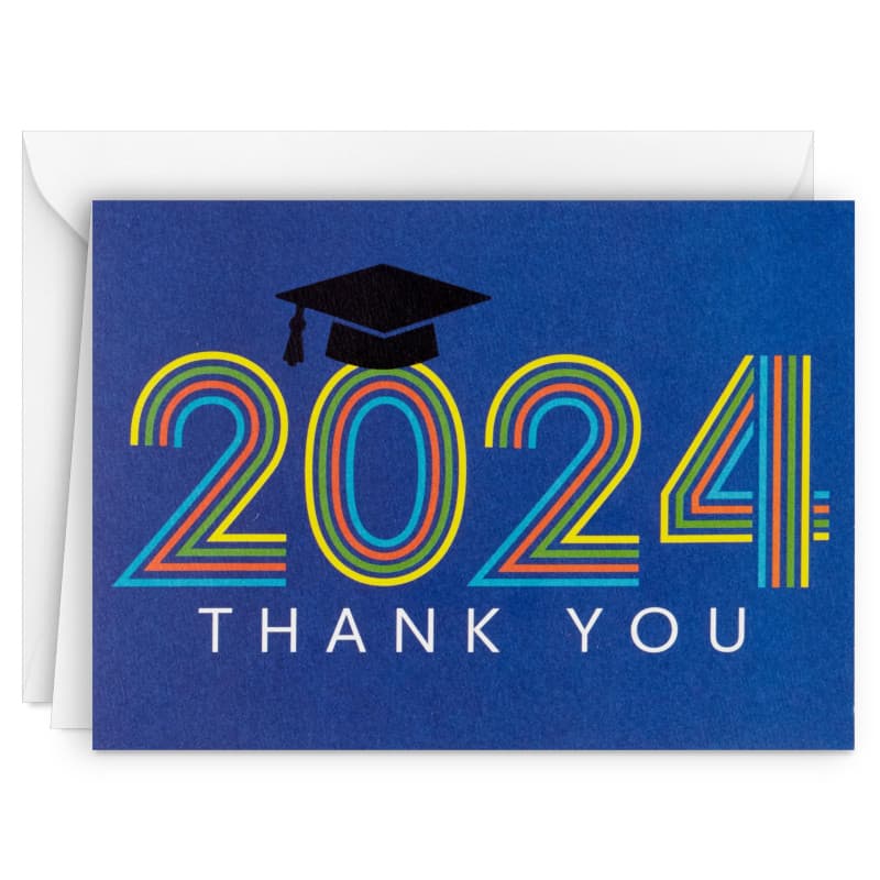 Cartes de Remerciement Hallmark 2024 - 40 Notes avec Enveloppes Bleu Rétro