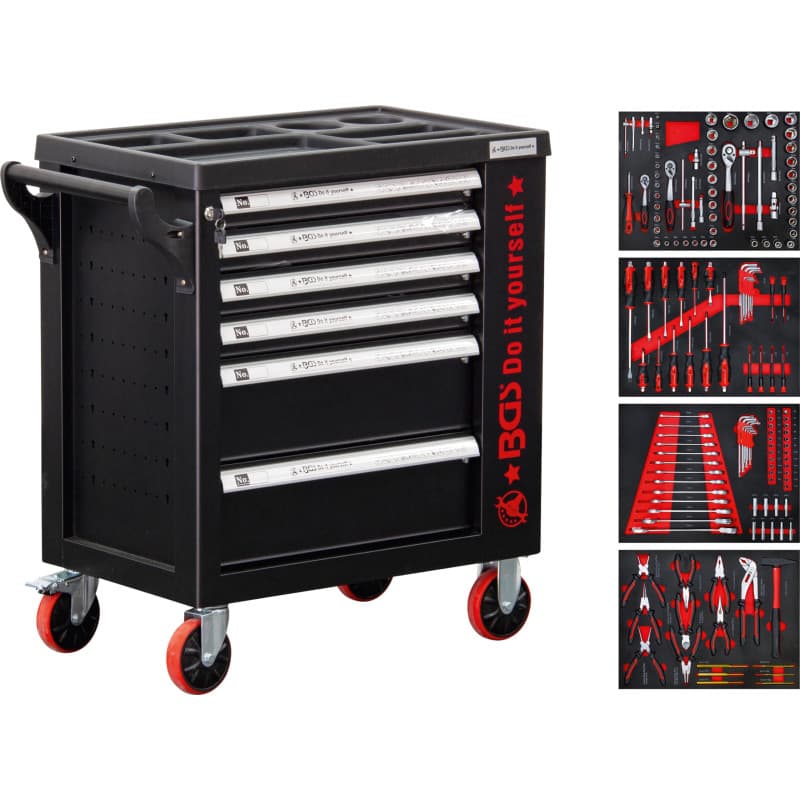 Servante d'Atelier BGS 6055 avec 158 Outils et 6 Tiroirs