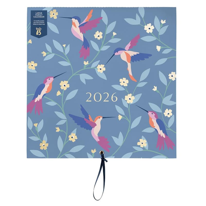 Calendrier Mural Familial 2026 - Busy B avec Pochettes et Autocollants