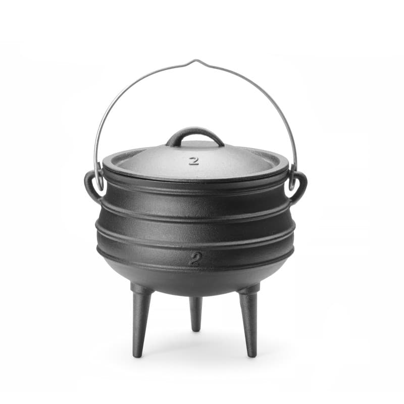 Marmite en Fonte HENDI 6L avec Couvercle et Anse - Faitout Sud-Africain Traditionnel