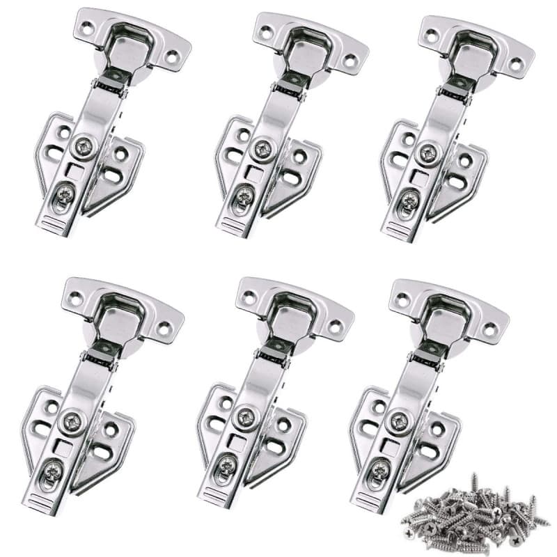 Pack de 6 Charnières de Porte d'Armoire JZK 35mm 110 Degrés avec Vis