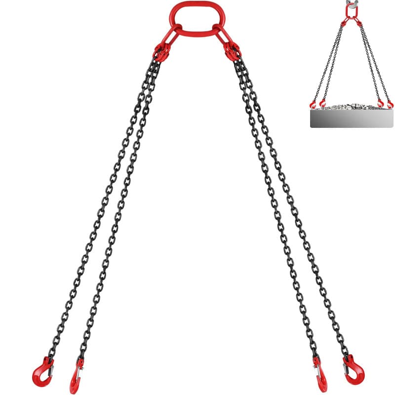 Élingue de Chaîne VEVOR 4 Pieds G80 3m - Capacité 5t pour Levage