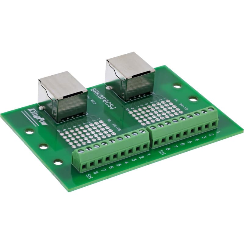 Bloc Terminal InLine pour Rail DIN avec 2 Prises RJ45 et Bornes à Vis