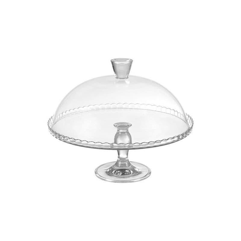 Bol de Service en Verre avec Couvercle Pasabahce - Plateau à Gâteau 32,2 cm