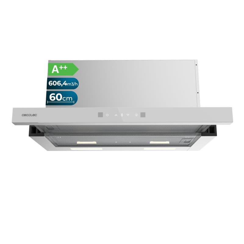 Hotte Aspirante Télescopique Cecotec Bolero Flux TLT 605501 - Verre Blanc A++ 60 cm