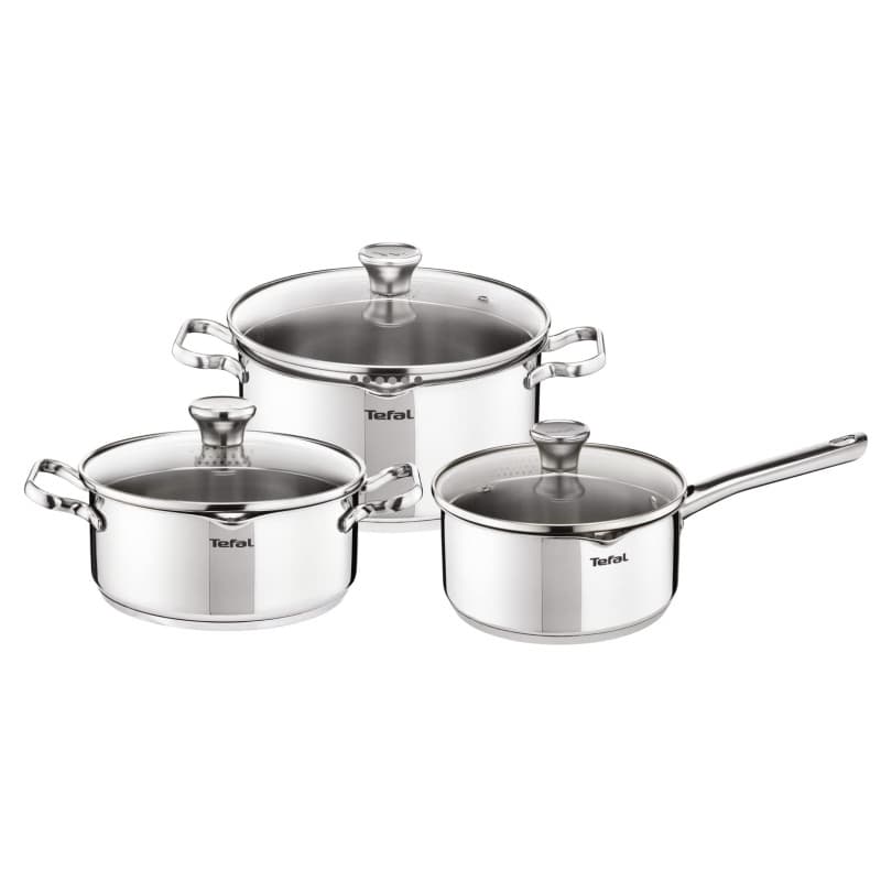 Batterie de Cuisine Tefal Duetto 6 Pièces en Acier Inoxydable