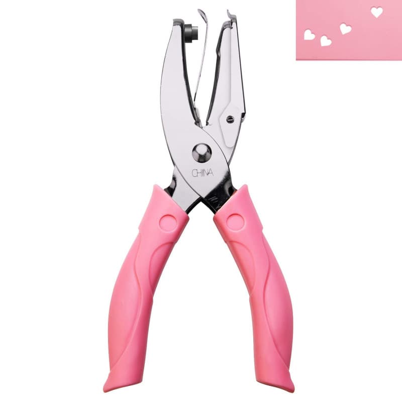 Pince Perforatrice AIEX en Forme de Cœur - Perforateur Rose pour Papier d'Artisanat