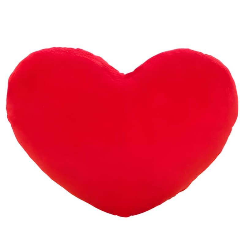Coussin en Forme de Cœur Rouge en Peluche - Décoration Douce et Mignonne