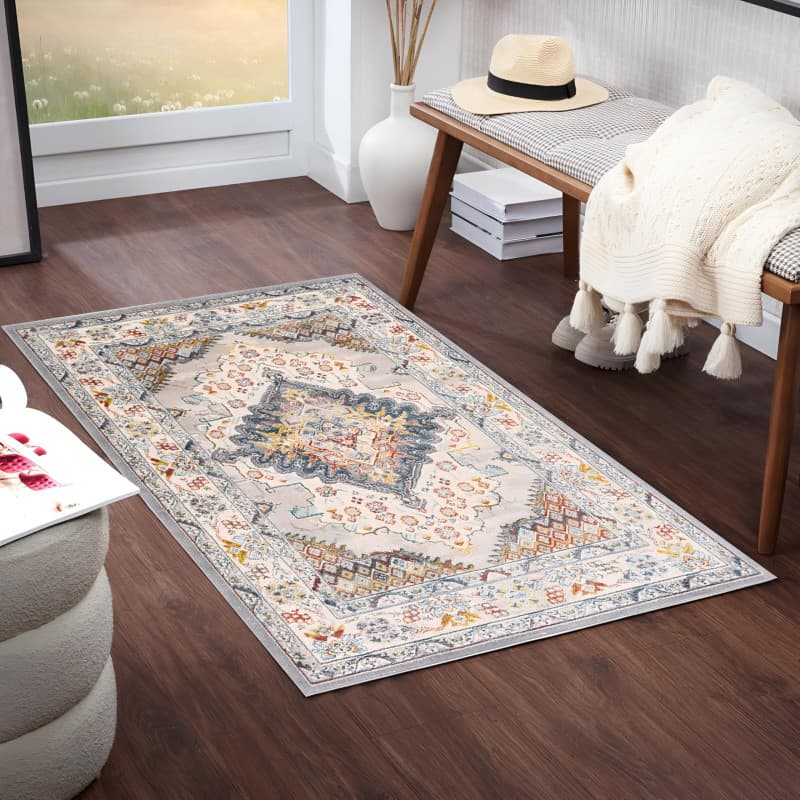 Tapis Vintage Livabliss Casablanca - 80x150 cm, Style Oriental Boho, Résistant aux Taches