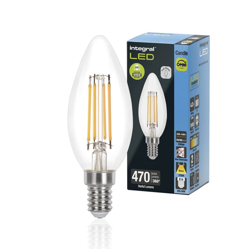 Pack de 4 Ampoules LED E14 Omni-filament 2700K - Économie d'Énergie