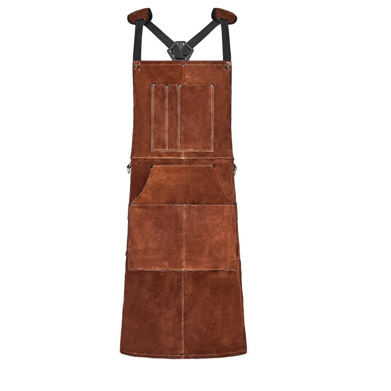 Tablier de Soudage en Cuir VEVOR avec 6 Poches - Protection Ignifuge
