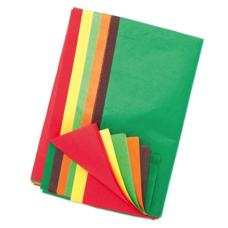 Papier de Soie D'Automne Baker Ross - Pack de 24 Feuilles Colorées pour Artisanat