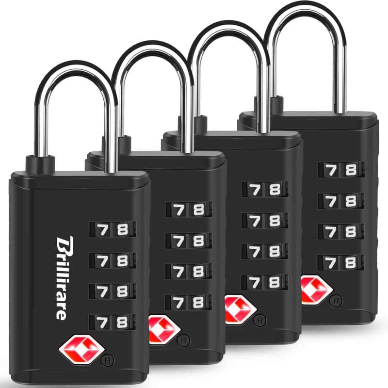 Lot de 4 cadenas TSA à combinaison 4 chiffres pour bagages