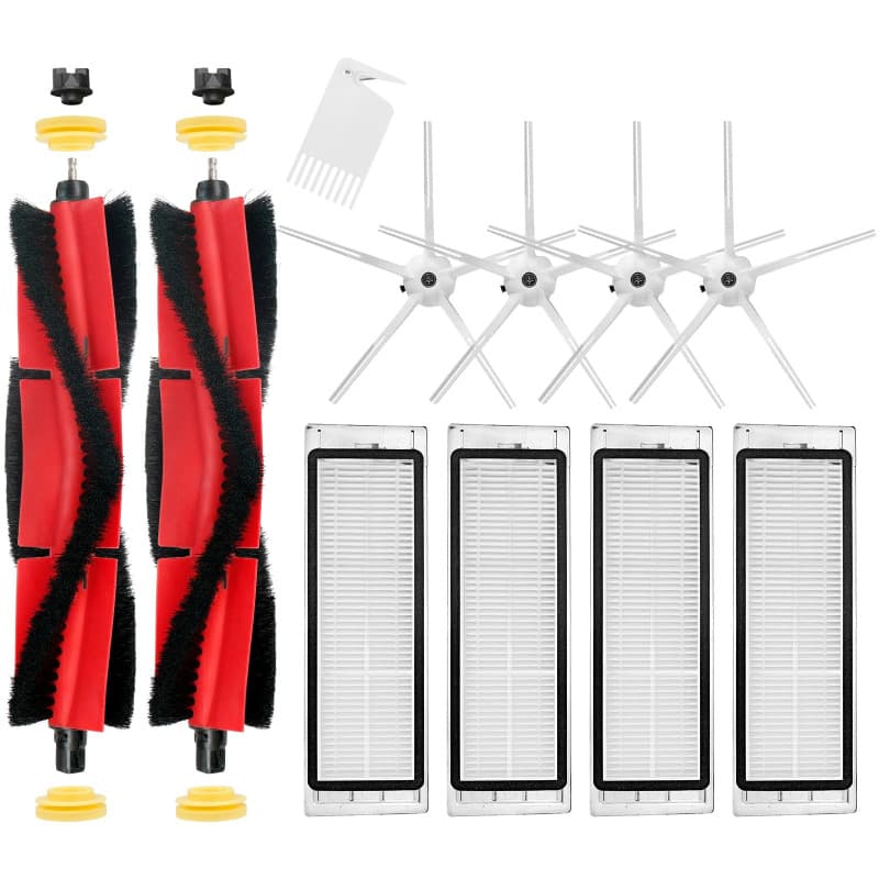 Kit de pièces de rechange pour aspirateur Xiaomi Roborock S5 MAX et S6 - 2 brosses à rouleaux et 4 filtres HEPA