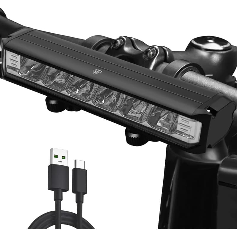 Lampe Vélo Avant LeuKoles 1800 Lumens - LED Rechargeable Étanche