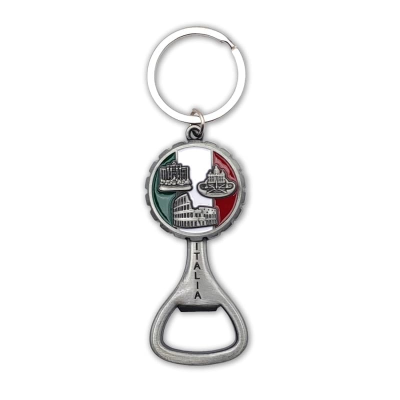 Porte-clés Rome avec Tire-Bouchon Intégré - Design Tricolore