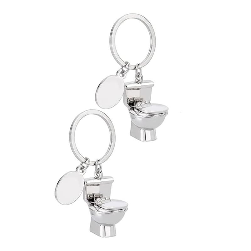 Porte-Clés Toilette en Métal YANGWEN - Mini Siège WC Humoristique