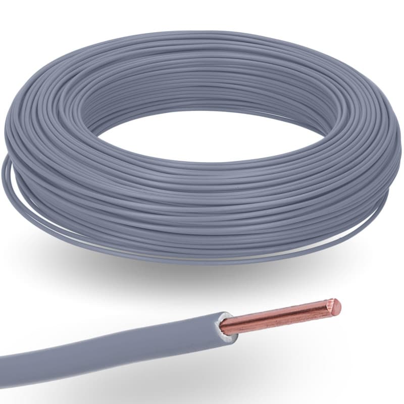 Câble Monoconducteur Kalitec H07V-U 2,5 mm² Gris Ignifuge