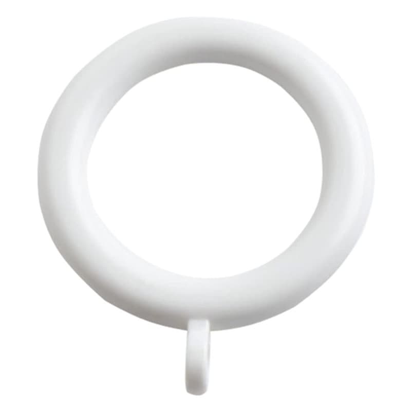 Lot de 24 anneaux en plastique blanc pour tringles à rideaux - 35 mm